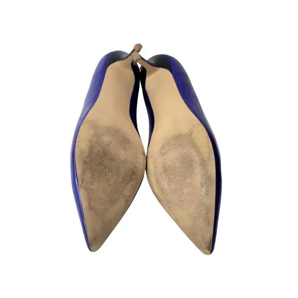 YCG Blue Patent Leather Butterfly Pumps High Heels - Picture 7 of 7